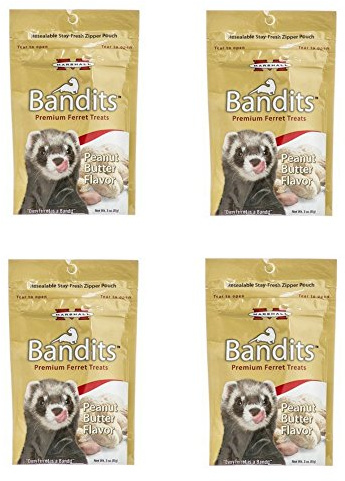 Marshall FD-386 Bandits Ferret Treats Peanut Butter, 3 Oz. (4 pack)