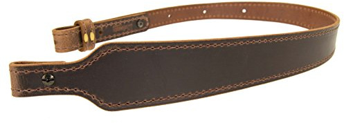 BF70022_Buffalo Leather Cobra Rifle Gun Sling_Crazy Horse/Brown_Amish Handmade