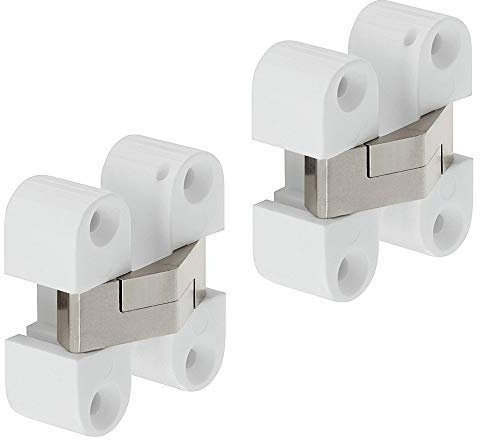 Gedotec Einbohrband Holz-Tür Möbelscharnier verdeckt für Holzdicken ab 16 mm - H4588 | Möbelband für unsichtbaren Anschlag | Öffnungswinkel 180° | 2 Stück - Türscharnier zum Einfräßen für Schranktüren