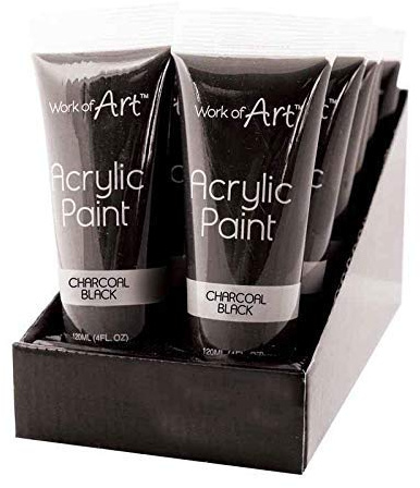 Black Acrylic Paint 120ml by Feel Better (Charcoal Black)