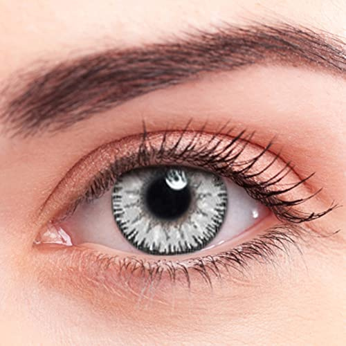 Lentilles de contact colorées crazy lens cosplay GO MAXIY GIRL, Gris tricolore Vega - 12 mois sans correction