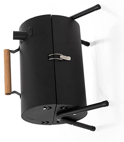 Vbestlife Parrilla de Barbacoa de Carbón Portátil, Parrilla de Barbacoa al Aire Libre, Chimenea de Calefacción sin Humo para Interiores y Exteriores para Acampar, Fiestas de Picnic (Negro)