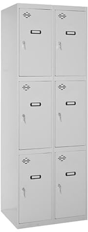 Simon Rack Taquilla Vestuario 3 Puertas 1800x600x500 mm - Simonlocker | 2 Módulos, Incluye 2 Llaves, Gris, Pintura anticorrosión