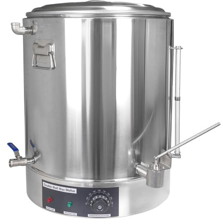 witbee Heated Honey Bottling Tank, 19 Gallon Stainless Steel Double Wall Wax Melter with No Drip Honey Gate Valve and Strainer, Adjustable Temperature, for Storage and Bottling Honey