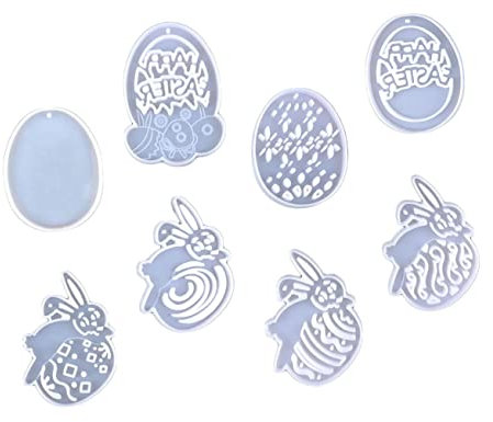 TEHAUX 8stücke Osterhasen Formen Schlüsselanhänger Gießmuster Für Kreative Und Dekorationen Transparentes Für Bastelprojekte