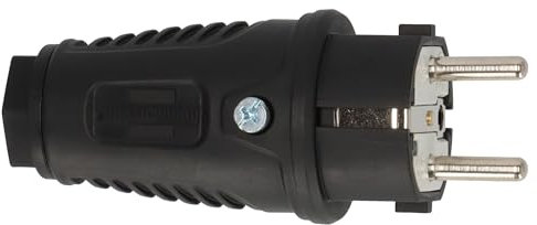 Brennenstuhl Schutzkontakt-Gummistecker 230V/16A (IP54, für den Außenbereich geeignet, ideal für den Anschluss eines Verlängerungskabel oder für die Reparatur eines beschädigten Kabels)