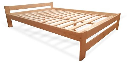 Happy Babies - HOLZBETT 120x200 + Rahmen aus Kiefer - Schnellaufbau, Schlafzimmerbett, einfacher Aufbau, Massivholz | Kiefer