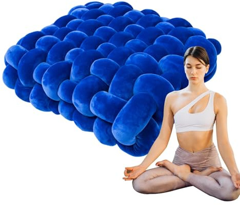 Cuscino a nodo – morbido cuscino da pavimento rotondo per meditazione, cuscino decorativo per divano | Cuscino imbottito fatto a mano per soggiorno, camera da letto, relax, yoga, lettura