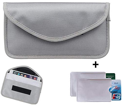Newseego Custodia per Segnale RFID | 2X Manicotti RFID Gratis per Carte di Credito | Antifurto Borsa Faraday per Portachiavi Auto e Tasca per Blocco Cellulare - (Grigio)