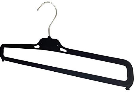 Kiroplast 20 Grucce Pantaloni Velluto Appendini per Pantaloni Antiscivolo Stampelle Porta Pantaloni Velluto Nero Grucce per Pantaloni Floccate 38cm