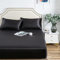 Damier Satin Spannbettlaken 140x200cm Schwarz Seide Glänzend Spannbetttuch Hochwertiges Satin Deluxe Bettlaken, geeignet für Matratzen bis 25cm