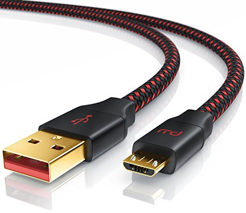 CSL - 3m Micro USB Kabel - Schnellladekabel mit Datenübertragung - Nylonmantel - Ultimate Fast Charge 24 AWG - für schnelle Ladevorgänge