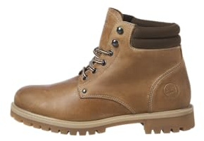 JACK & JONES Bottines à lacets Jfwstanton en cuir pour homme, Marron, 44 EU