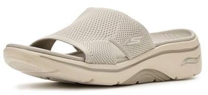 Skechers Damen gehen Walk Bogen Fit 2.0 Sandale, Maulwurfbraun, 39 EU