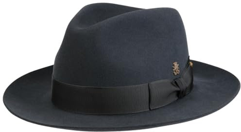 Mayser Alicante Wollhut Bogarthut Fedora Ripsband Herren Sommer Winter dunkelgrau S (54-55 cm)
