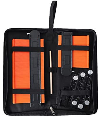 Goniometro di precisione 5 pz/set Allargare Profilo Modello 5 10 Calibro di Contorno Nucleo In Lega Strumento di Misura Righello Regolabile a 6 Pieghevoli for Piastrelle Laminato Scala chiara(MH-LKG