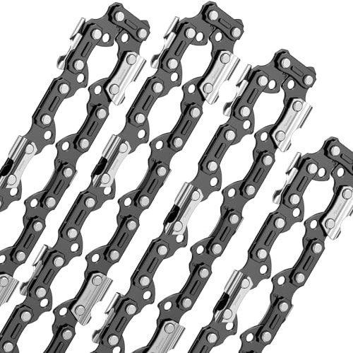 Aicoya Pack de 4 Cadenas de Motosierra 0.325 para Espadas de 45 cm 72 Eslabones, 1.5mm Cadena de bajo retroceso 058