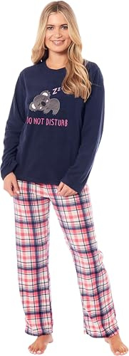 KATE MORGAN Womens Pyjamas Warm Fleece Pyjamas for Women Sets Pjs S-XL | Soft Twosie Pyjama Set for Ladies Gifts for Her Snuggle Up