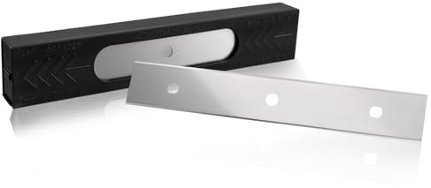 SPEEDWOX 25 lames de grattoir à peinture double tranchant de 15 cm, réversibles, affûtées, avec boîte de rangement, pour grattoirs à vitre, peinture, autocollants et adhésifs
