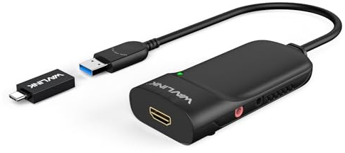 WAVLINK Adattatore USB C a HDMI, Adattatore HDMI 2K, Convertitore USB 3.0 a HDMI, Chip Displaylink supportano fino a 6 Monitor per Windows