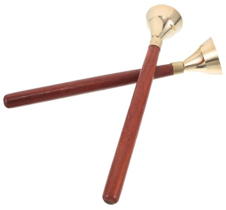 Vaguelly Pojke Flicka Orff Percussion Bell med Ergonomiskt Trähandtag Klar Resonant för Musikundervisning och Motorikträning