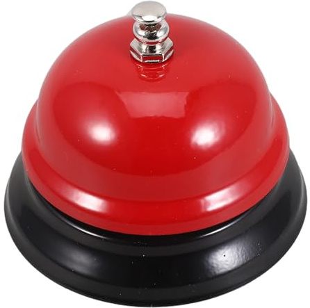 Parliky Campanello per Servizio Ristorante Portatile a Mano Rosso Suono Distintivo Campanello da Gioco Interattivo per Feste e Competizioni per Cucina e Reception