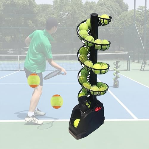 Macchina automatica per palline da tennis con frequenza e intensità regolabili per allenamento da solista