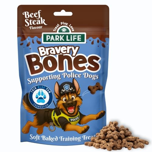 Parklife Bravery Bones Dog Training Treats | Grain Free Natural Snacks with Beef & Sweet Potato | Small Bite Healthy Rewards for Puppies & Adult Pets| No Added Sugar or Salt (100gm)