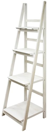 Kingpower Scala Scaffale Cremagliera Scaffale per Libri 4 Livello Bianco