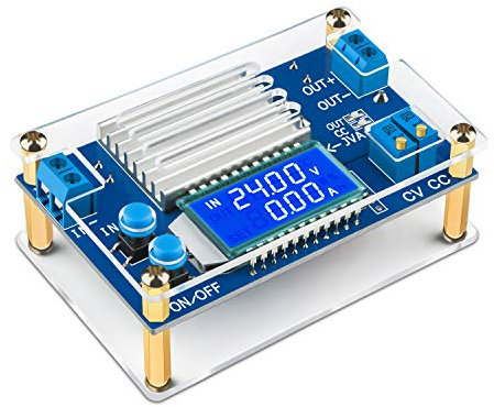 Adjustable Voltage Regulator, DROK DC to DC 5.3V-32V to 1.2V-32V 12V Power Supply Module, 12A LCD Step Down Volt Transformer 160W CC CV Buck Converter Reducer