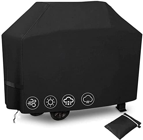 CSYY Grillabdeckung Wetterfest 145 x 61 x 117 cm, Grill Abdeckhaube, Grillabdeckung für Gasgrill, Reißfest, wasserdicht, UV-Beständig Schutzhülle– Schwarz