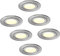 HCFEI 6er Set LED Einbaustrahler Chrom gebürstet - rund flach 5 Watt dimmbar Warmweiss 3000K 230V IP44 – geeignet für Bad, Küche, Sauna, Außenbereich – Ø65-75 mm Bohrloch, 120°Abstrahlwinkel