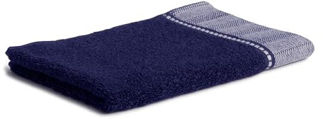 Möve Brooklyn Uni mit Fischgratbordüre Gästetuch 30 x 50 cm aus 85% Baumwolle / 10% Viskose / 5% Leinen, deep sea