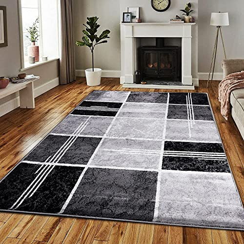 PHP Super Soft Rugs for Living Room Bedroom Rug - Thick Dense Pile Non Shed Fluffy Rug For Bedroom - Small Medium Large Carpet Area Rugs Kitchen Floor Mat (80 x 150 cm (2ft 8 x 5ft), Black)