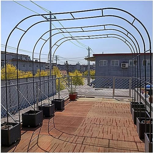 GueTTO Large Garden Arch, Extra Wide 300/350Cm Garden Arbor Archway, Rose Arch for Roses Climbing Plants Support Wedding Arch Extra Tall Pergola Trellis Grape Vines Archway Black,W180cm x H220cm