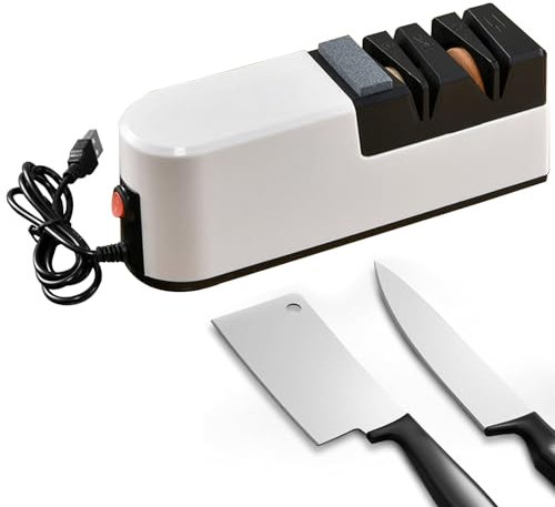 Elektrischer Messerschärfer, Messerschärfer Elektrisch, 5 in 1 Messerschleifer Elektrisch für Grobe Schleifreparaturen Verwendet Und Eignet Sich für Gerade Messer Gezackte Messer Usw USB Version