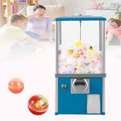 YLANMEI Candy Vending Machine Small Business Gumball Vending Capsule Device Commercial Round Capsule Machine for Party Center,Blue