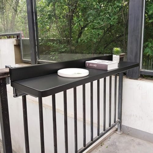 Utomhus Sidobord Balkong Fällbart Hängande Räckesbord - Justerbart Däck Uteplats Trädgårdsdator Matsal Bar Bänkbord(Size:120 * 40cm)