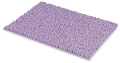 MEGAROOM Chenille Badematte rutschfest - Ultra-weich & hochsaugfähig - Antirutsch Badezimmerteppich waschbar - Luxus Duschvorleger für Badezimmer, WC, Wohnzimmer, Schlafzimmer, 80x50 cm, Hellviolett