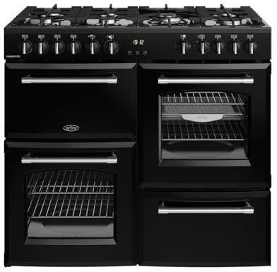 Belling Farmhouse 100cm Dual Fuel Range Cooker - Black