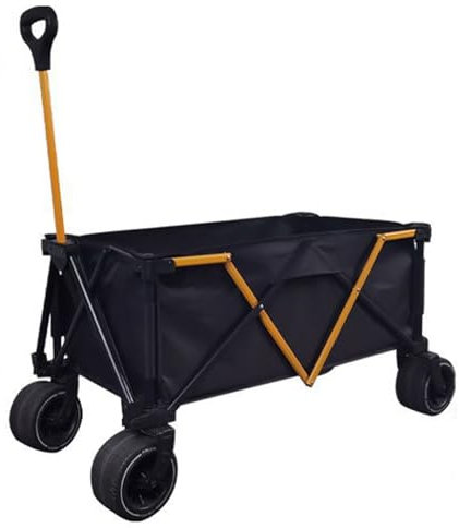 CCKUYT Carrello Pieghevole con Ruote Grandi per Tutti i Terreni, Carrello trasportatore per carichi Pesanti, Carrello a Mano per Lo Shopping Natalizio, camma Esterna