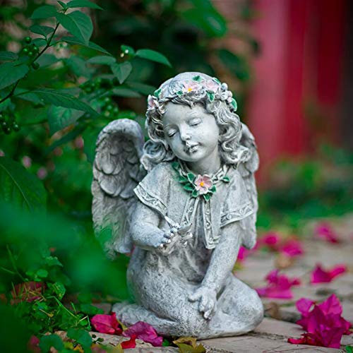 HXFFXHF Ángel Sentado con ornamería de Mariposa Estatua Conmemorativa de la Estatua de la Tumba decoración de la férola