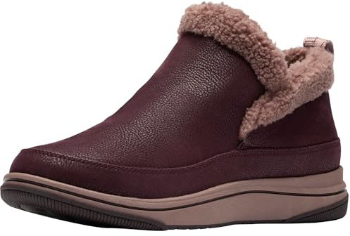 Clarks Women’s Breeze Park CloudSteppers Ankle Boots, Merlot Textile, 8.5 Wide