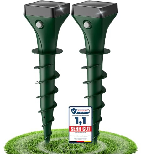 Maulwurf Vertreiber,Ultraschall Wühlmaus Vertreiben mit KI-Wechselfrequenz, IP65 Wasserdicht Maulwurfschreck für Garten und Rasen, Wühlmausschreck & Marderschreck Mole Repellent Outdoor Ultrasonic