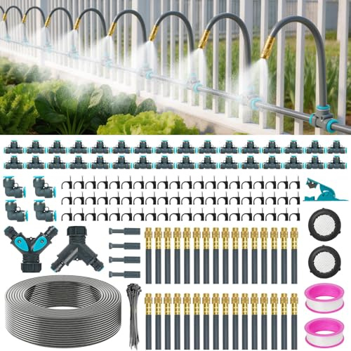 60m Kit Di Irrigazione a Goccia, Sistema Di Irrigazione Automatico a 360° per Il Giardino, Irrigazione Automatica Sprinkler Irrigazione Sistema Giardino Irrigazione Serra Sistema