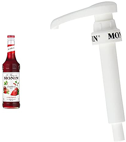 Monin Premium Strawberry Syrup 700 ml & 10 ml pump for 1 L PET and 25 cl MONIN Premium Syrup bottles