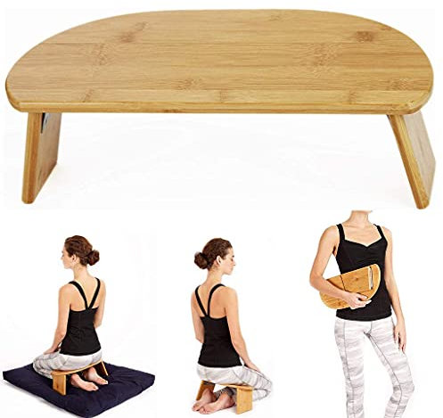 FZYE Meditationshocker, tragbarer Meditationshocker mit schrägen Beinen, ergonomischer Kniehocker, Sitzerhöhung aus Bambus, geeignet für Meditation, Gebet, Seiza, Kinder
