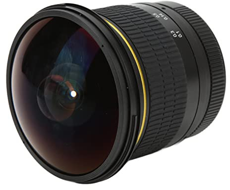 Cuifati Lente Ojo de Pez de 8 Mm F/3.0 para Nikon F(DX)/APS-C F Mount D3200, D3300, D3400, D5200, D5300, D5500, D7200, D500, Etc. Lente de Teleobjetivo Ultra Gran Angular de 180°