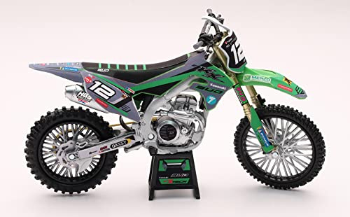 New Ray - Skala 1:12 Kawasaki Bud Racing, Färg Grön, 58174