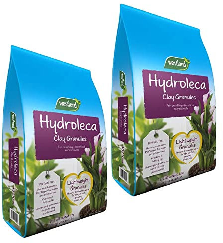 Topline Garden Hydroleca Clay Granules Bundle - Pack of 2 Lightweight Hydroleca Ceramic Clay Pebbles 10L Bags Card. Potting Mix for House Plants, Orchids, Cactus and more..